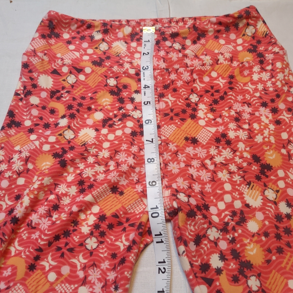 LuLaRoe Leggings Women's One Size Pink Floral Bottoms Skinny Leg Pants - Picture 3 of 10